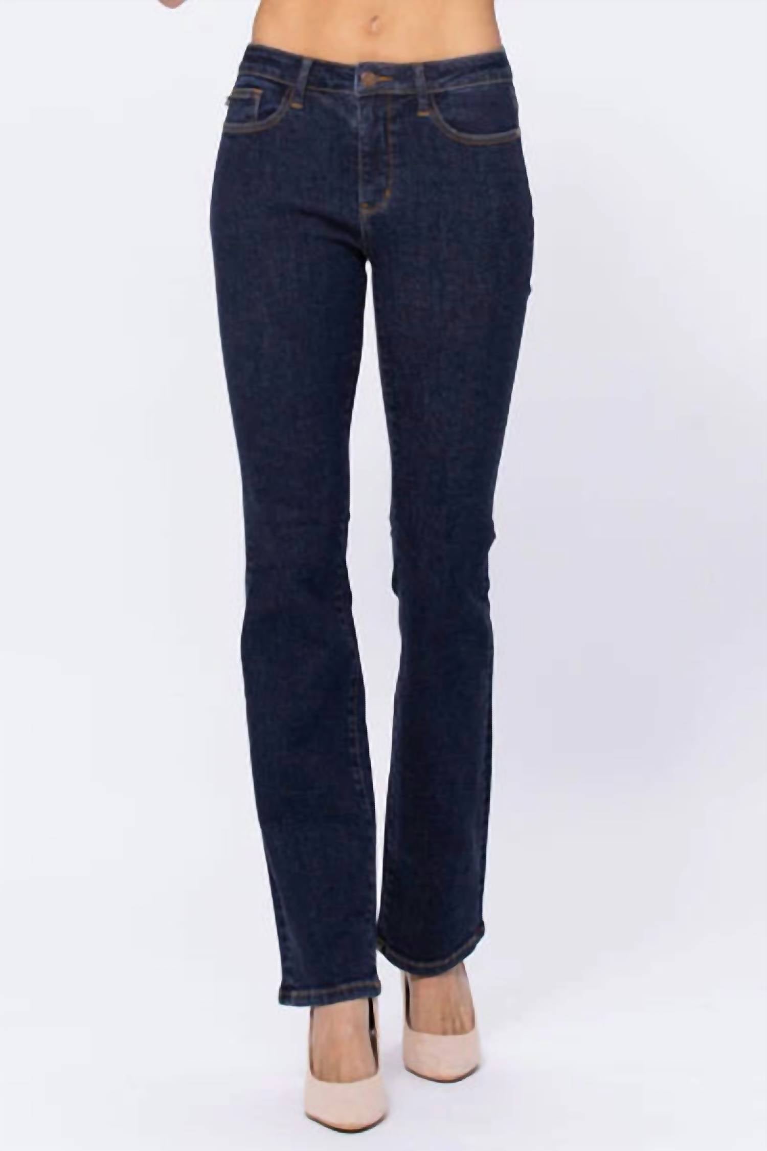 

Джинсы Bootcut Slim средней посадки из темного денима Judy Blue, цвет dark denim