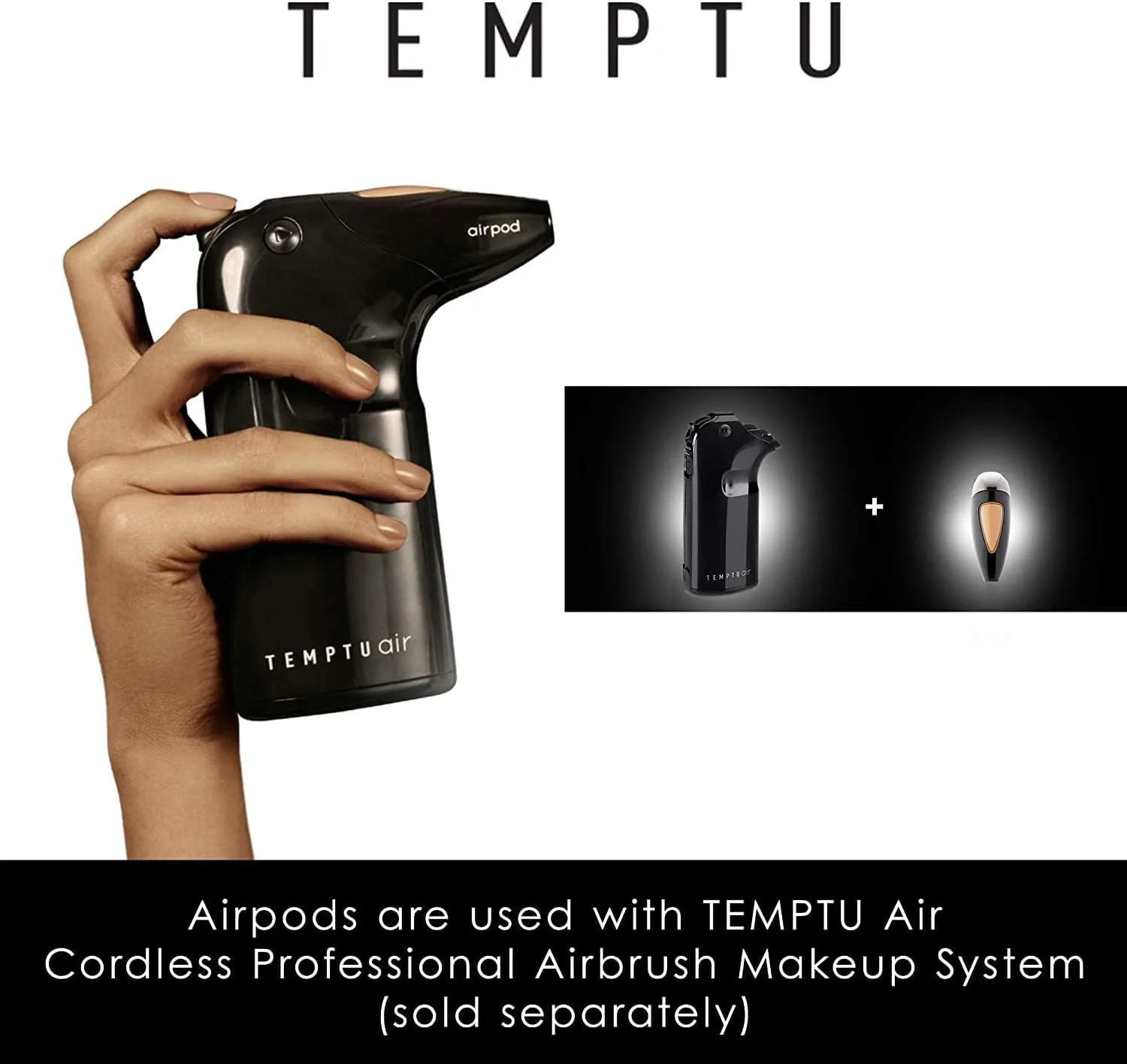 TEMPTU Perfect Canvas Airbrush Foundation Airpod: стойкий антивозрастной макияж, полуматовое покрытие с возможностью наслаивания, естественный финиш. 12,1 мл (набор 3 шт.), 18N/C Cocoa — фото 2
