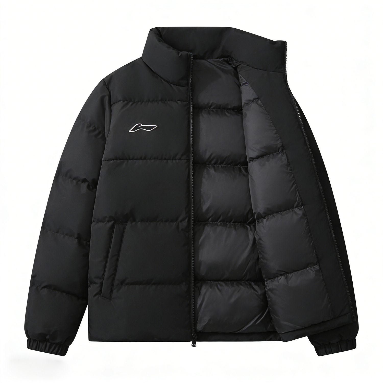 

Пуховая куртка Li Ning, унисекс, черная, с воротником-стойкой и утолщенным низом