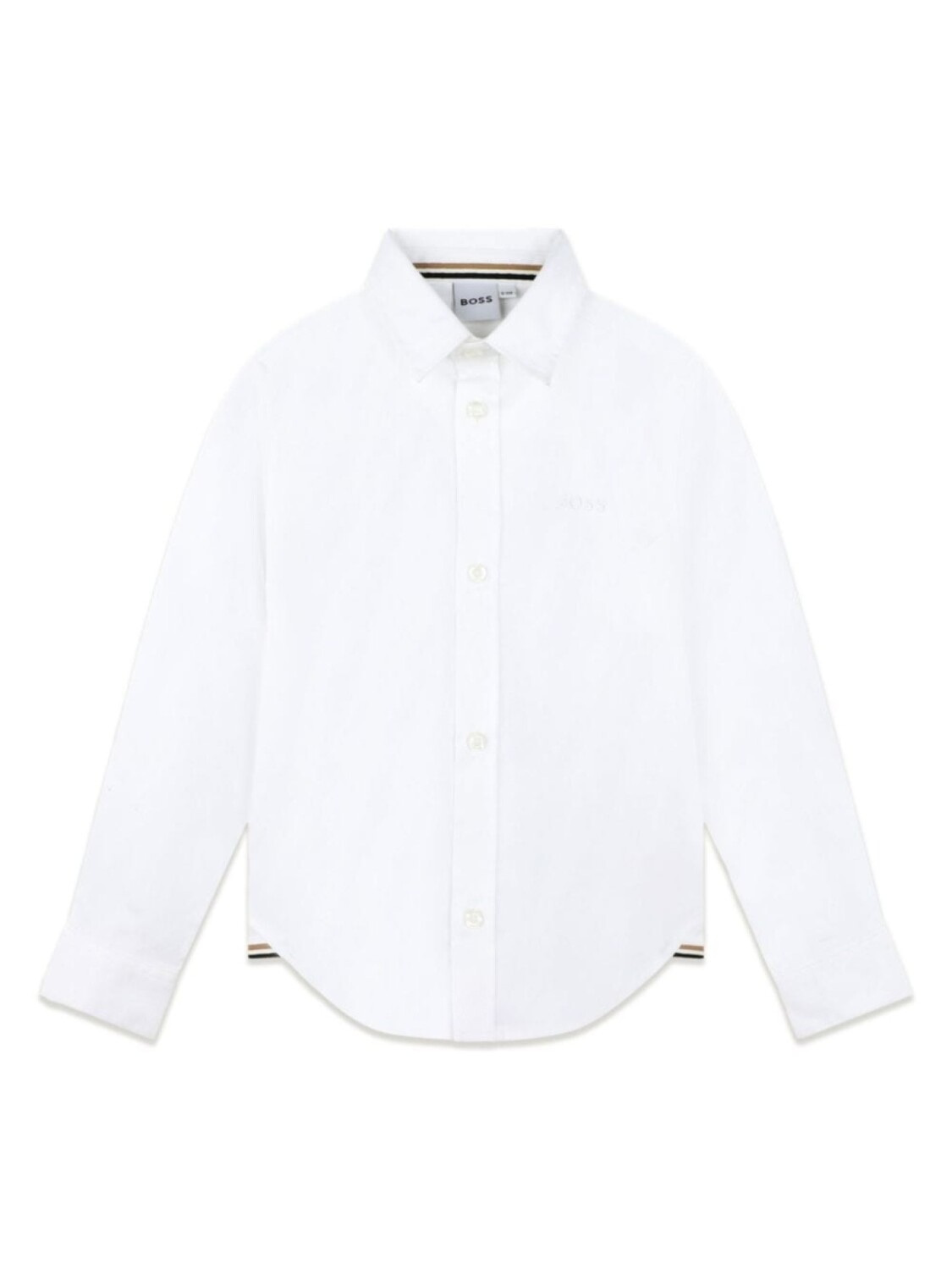 

BOSS Kidswear рубашка с вышитым логотипом, белый
