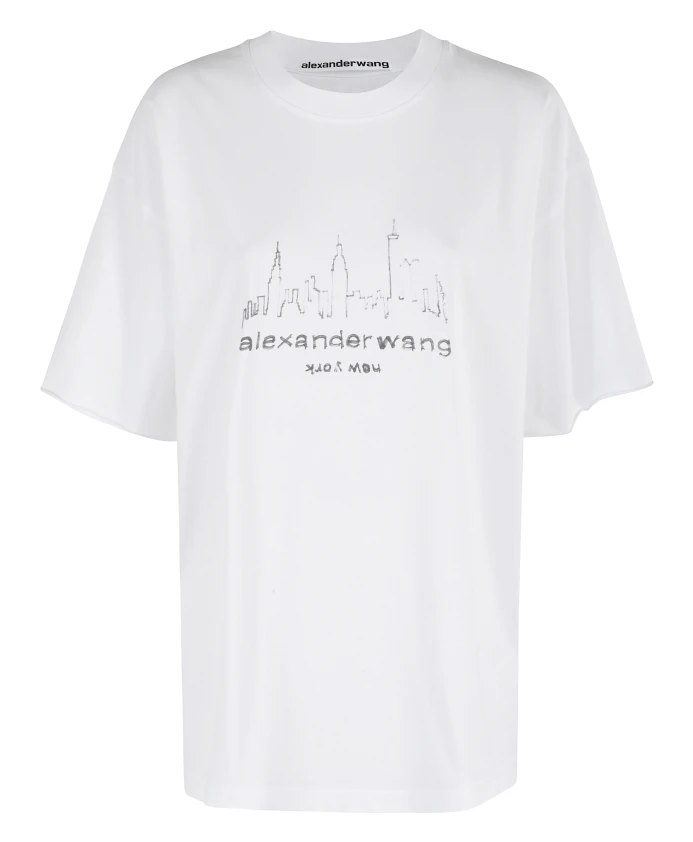 

Белая футболка с коротким рукавом Alexander Wang, белый