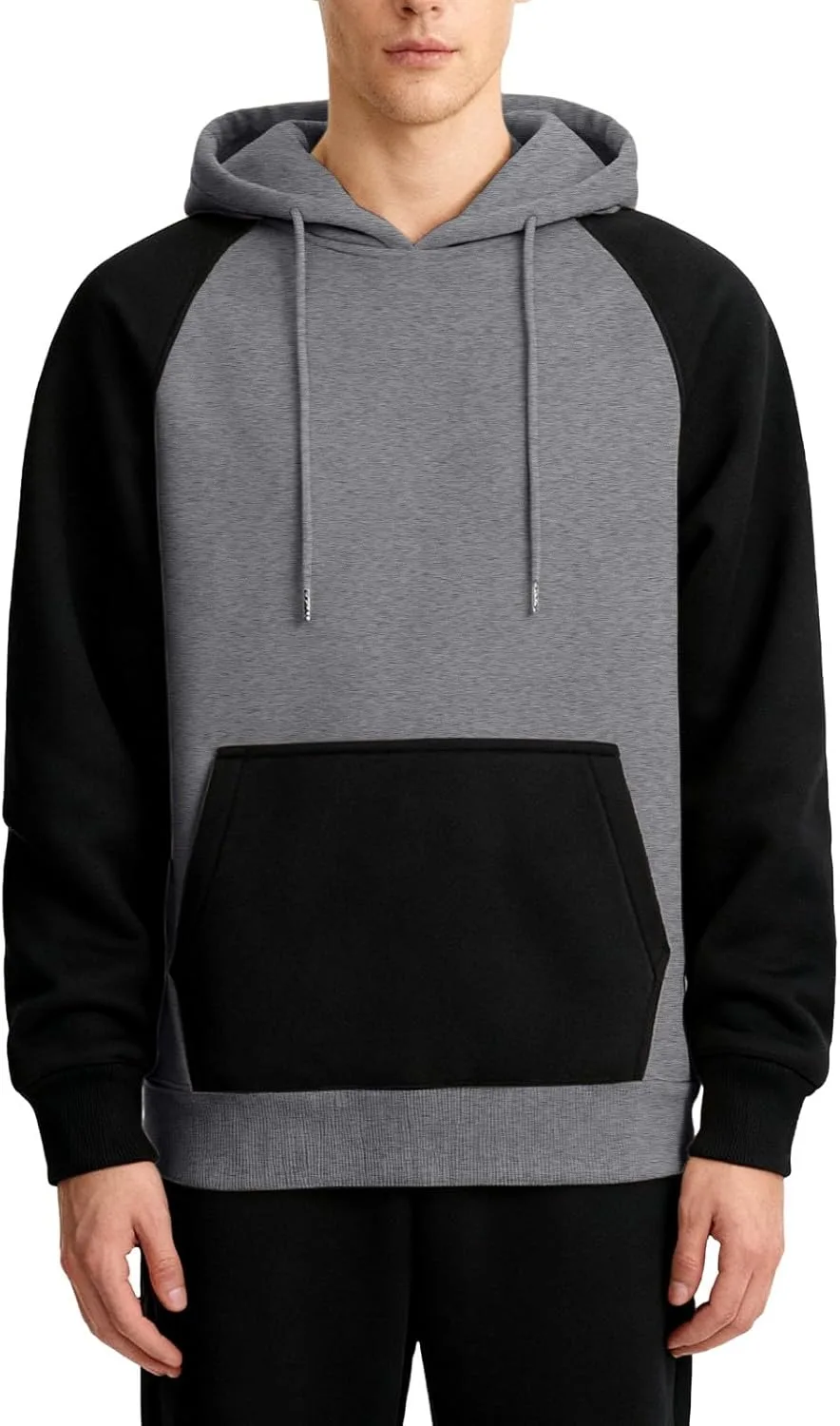 

Толстовка с капюшоном Colorblock для мужчин, эластичная, с длинным рукавом и карманом