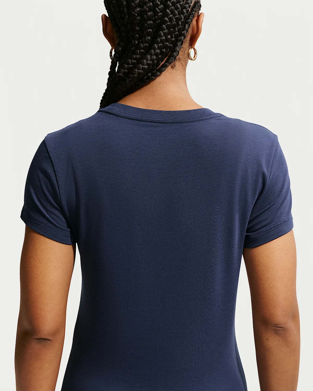 Женская укороченная футболка Nike Sportswear Chill Knit Slim Mod-Cropped, Midnight Navy — фото 2