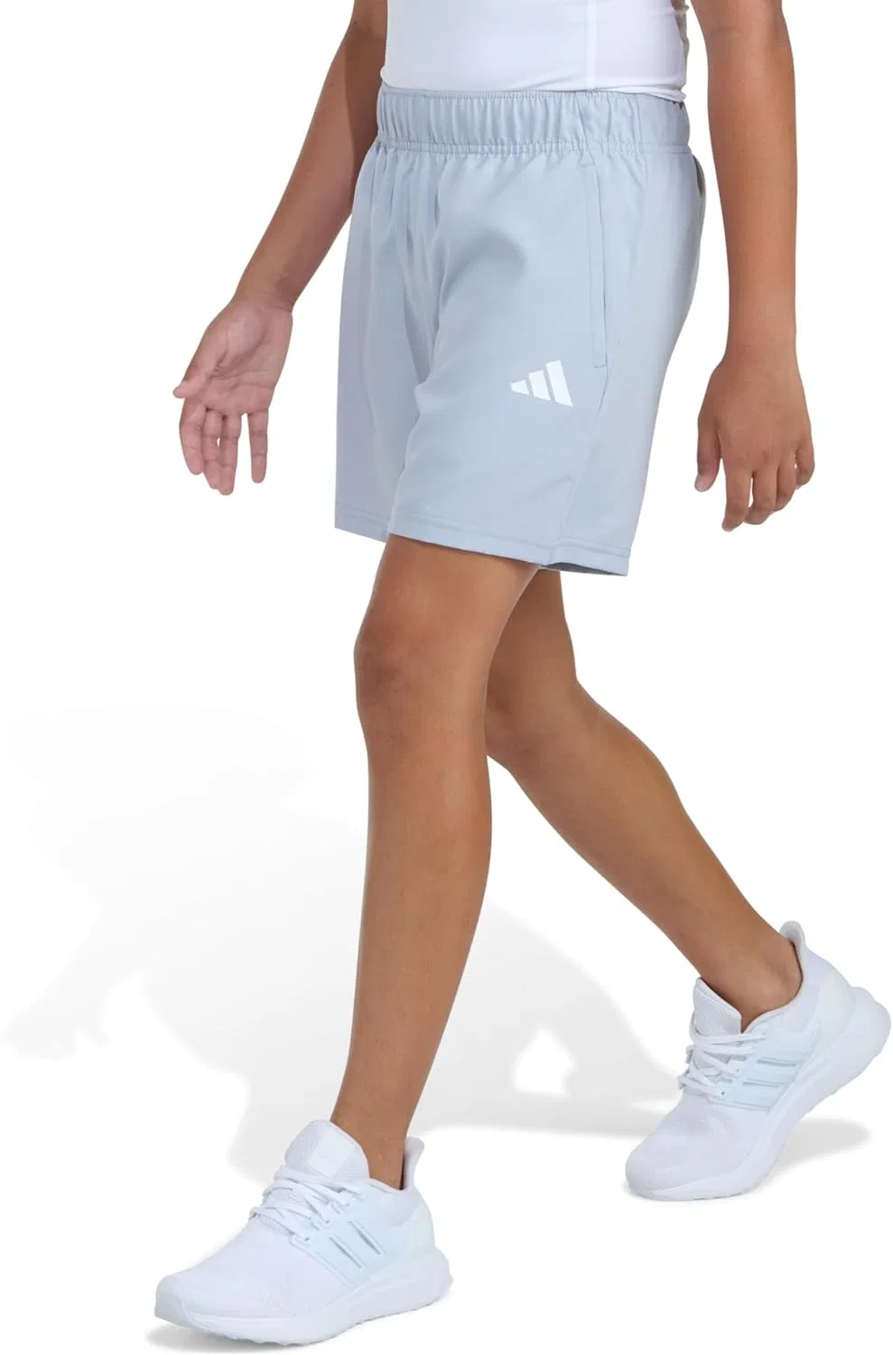 Детские шорты Adidas Essentials с маленьким логотипом, Halo Silver — фото 4
