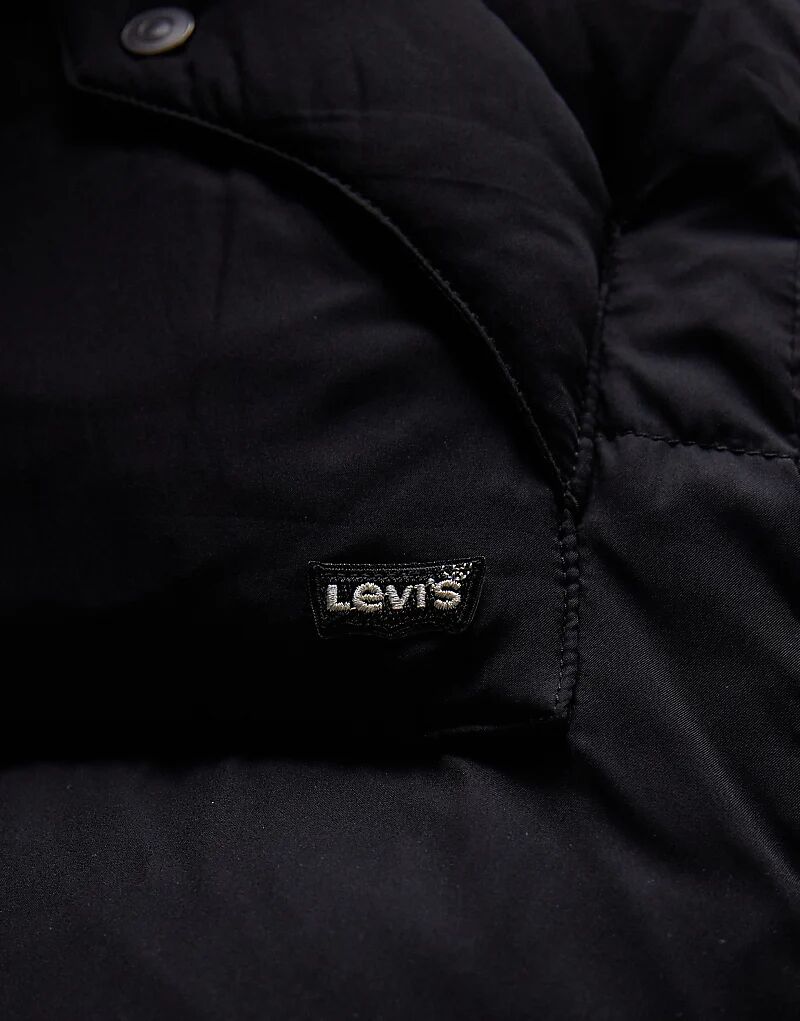 Пальто-пуховик Levi's в стиле вестерн миди черного цвета — фото 4