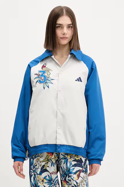 Куртка короткая с принтом x Farm Rio Adidas, синий