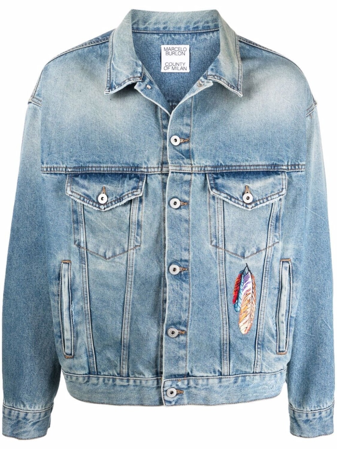 

Marcelo Burlon County of Milan джинсовая куртка с вышивкой, синий