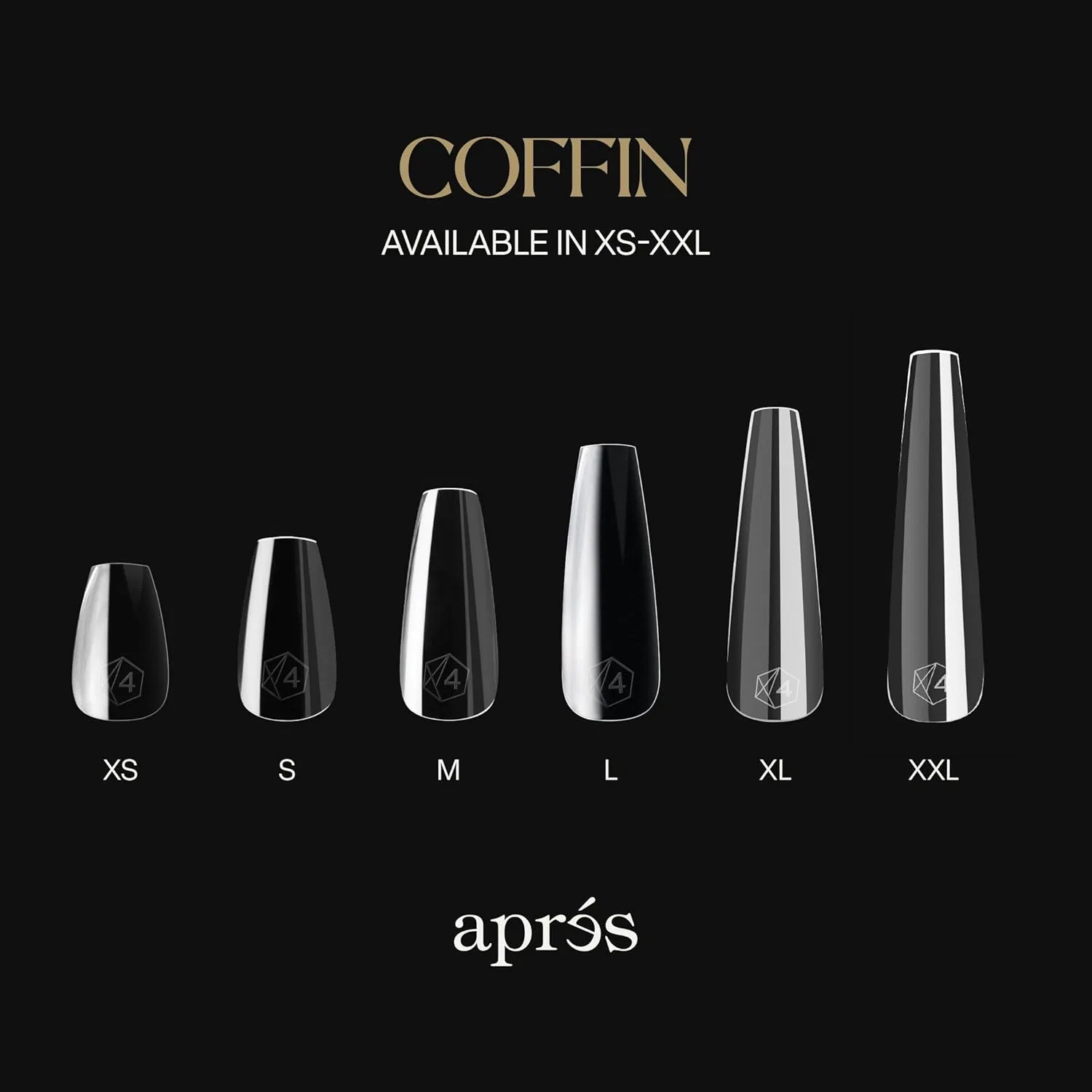 Набор мягких гелевых типсов «Gel-X Coffin Box» от APRS, 280 шт. Aprés, Natural Coffin Short — фото 4