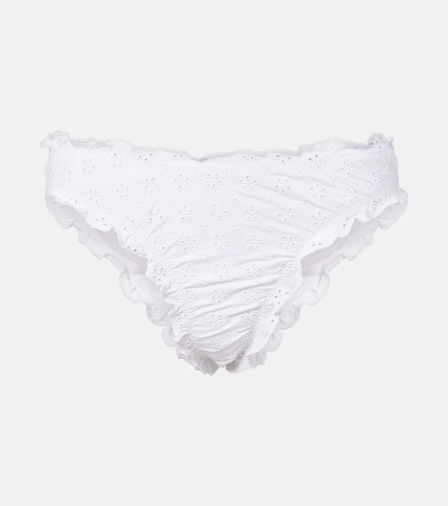 Плавки бикини Broderie Anglaise с оборками Polo Ralph Lauren, белый