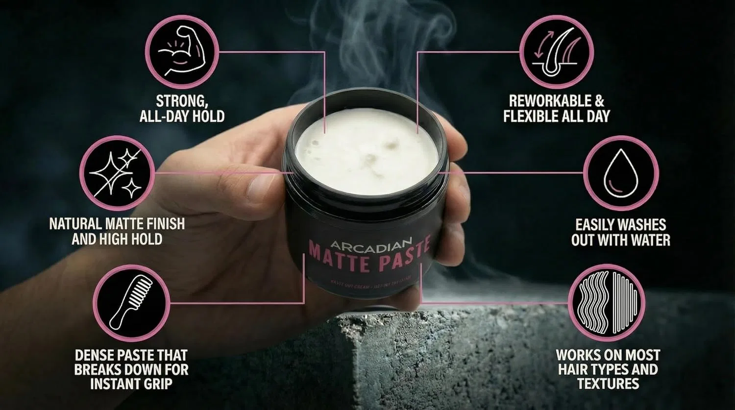 Матовая паста для укладки волос «Matte Paste» от Arcadian, 115 г Arcadian — фото 2