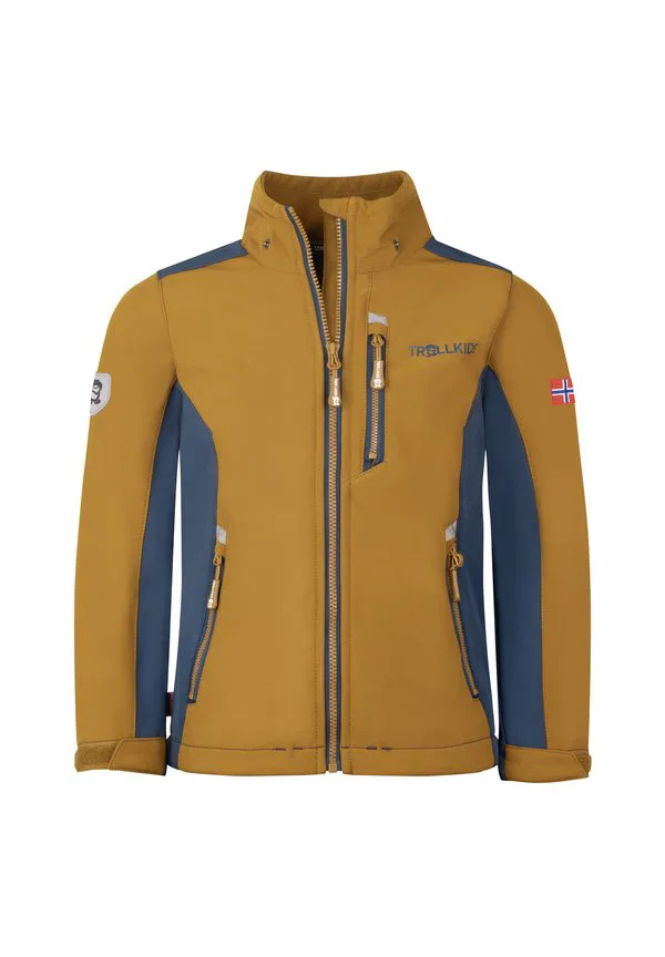 Куртка balestrand из софтшелла Trollkids, Bronze/Stormy Blue — фото 3