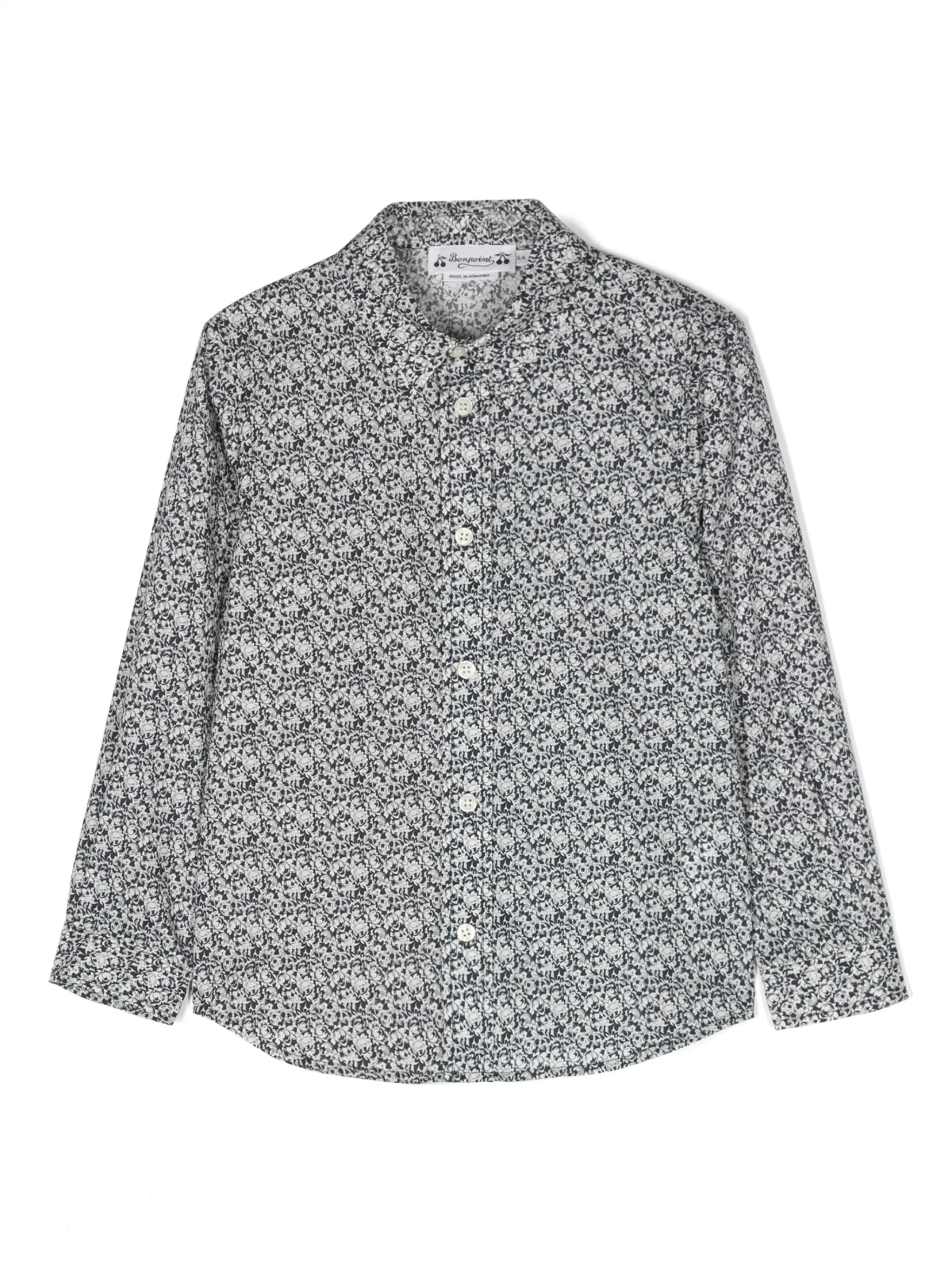 

Рубашка с цветочным принтом Bonpoint, синий