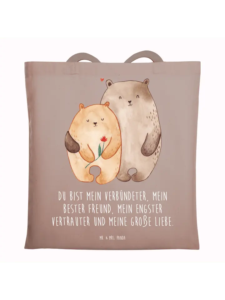 

Сумка для переноски Mr & Mrs Panda Bären Liebe, пастельно-коричневый