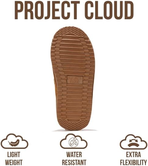 Детские ботинки Project Cloud из 100% натуральной кожи - легкие ботинки на меховой подкладке для девочек и мальчиков с стелькой из пенной памяти - нескользящая зимняя обувь для детей (Nevada), Chestnut Suede — фото 4