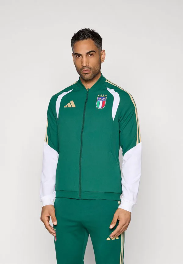 Предматчевая куртка figc италия, форма национальной сборной Adidas Performance, Collegiate Green
