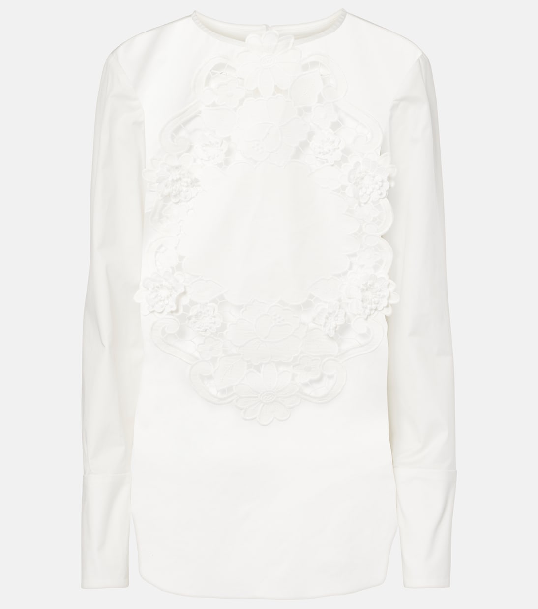 

Вышитая хлопковая блузка Oscar de la Renta, белый