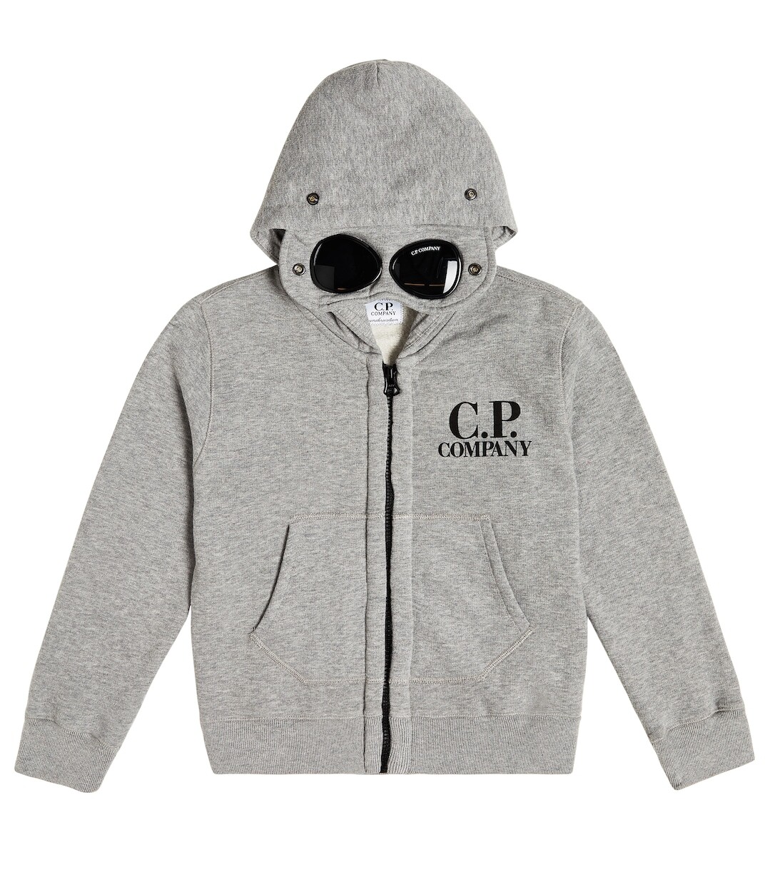 

Худи Goggle из хлопкового джерси C.P. COMPANY KIDS, серый