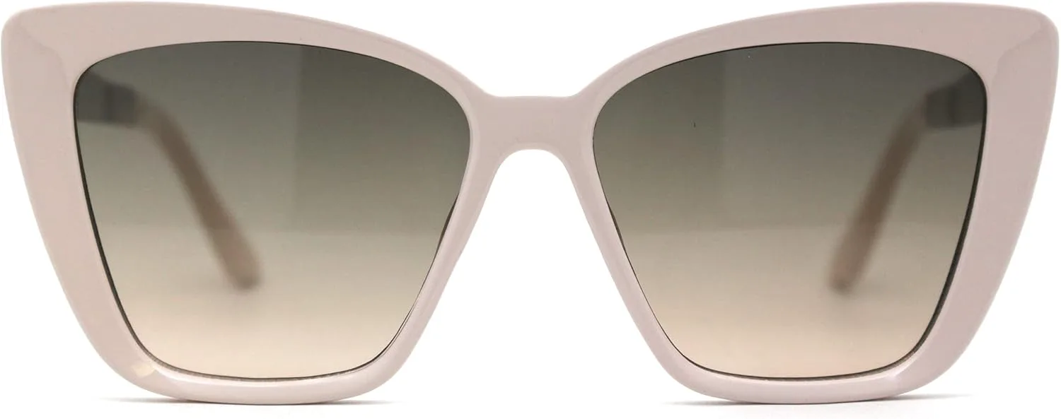 

Женские стильные солнцезащитные очки в стиле модерн, увеличенного размера, «кошачий глаз», модель Diva, с металлическими дужками SA106, Ivory Black Brown