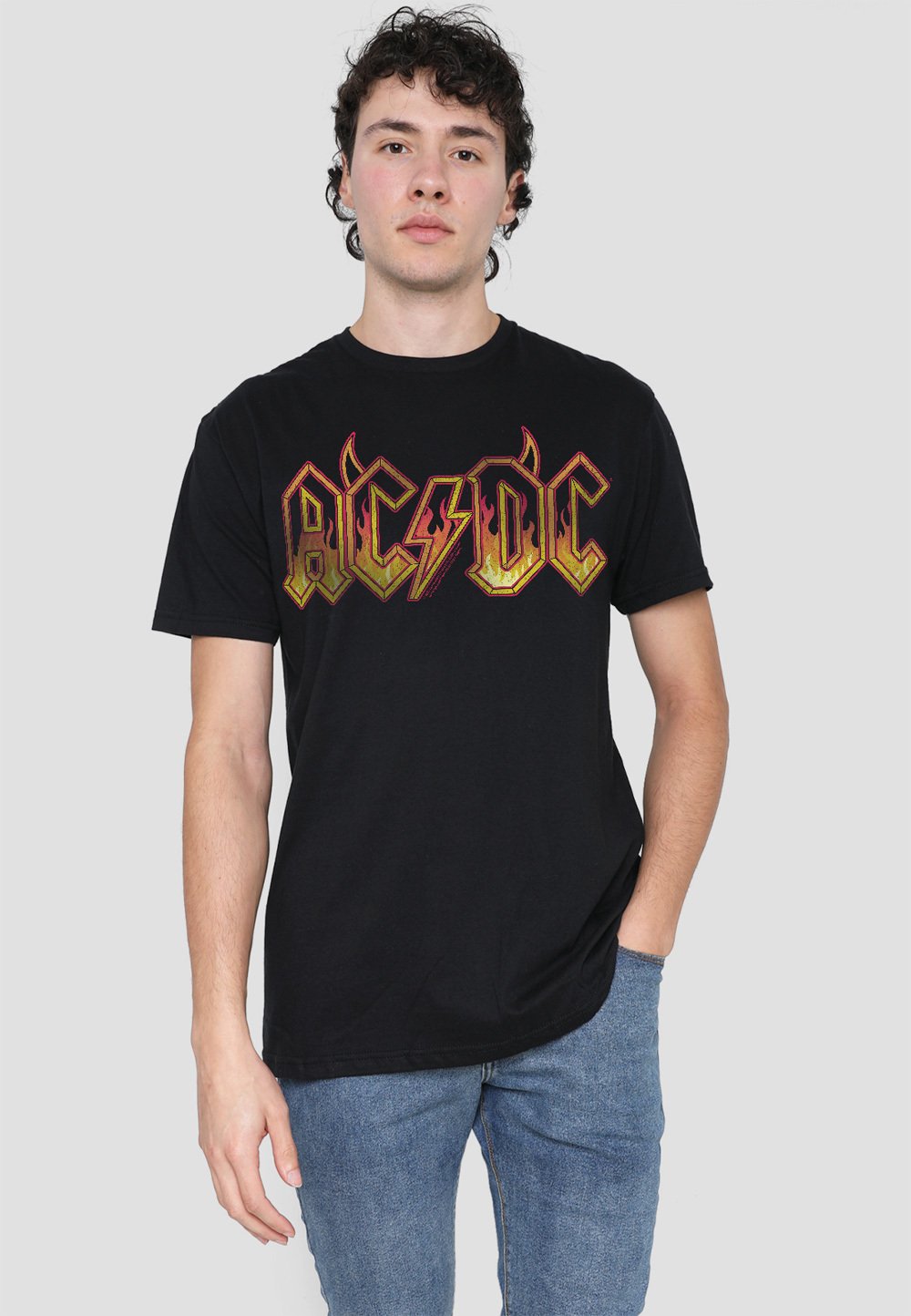 

Футболка с принтом ACDC FIRE LOGO Cotton Soul, черный