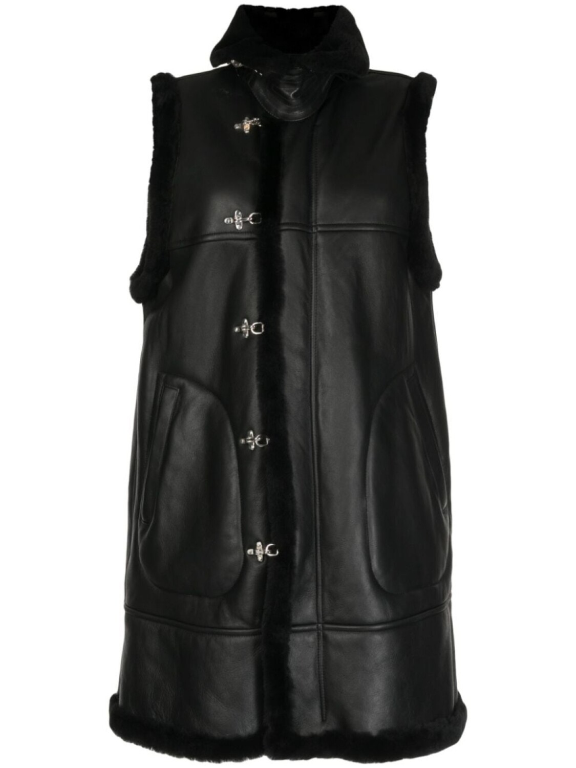 

Noir Kei Ninomiya long-length leather coat, черный