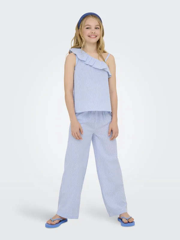 Брюки kogsmilla life stripes Only Girls, Cloud Dancer/Clear Sky