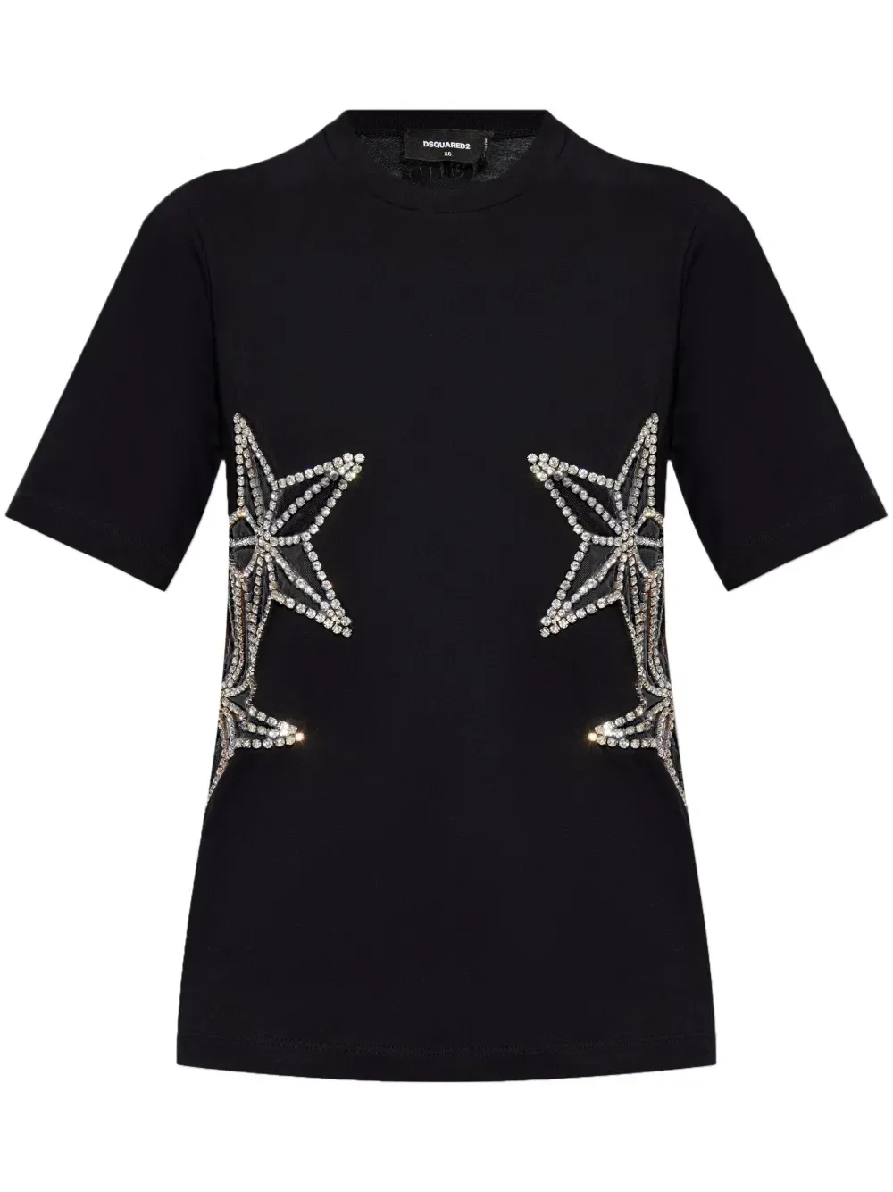 Футболка с кристаллами Dsquared2, черный