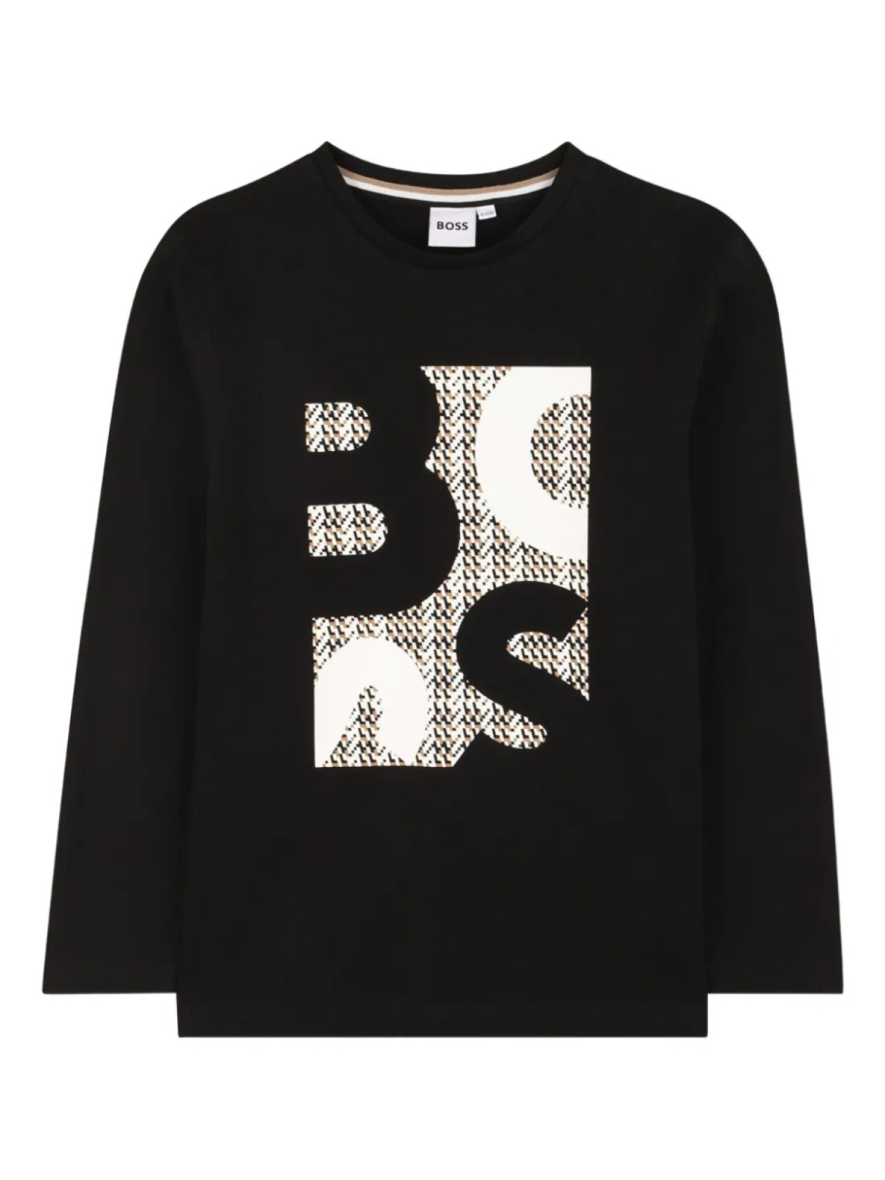 

Футболка с длинными рукавами и графическим принтом BOSS Kidswear, черный