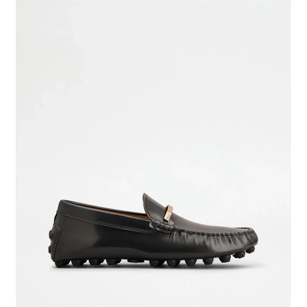 Кожаные лоферы Gommino Bubble TOD's, серый