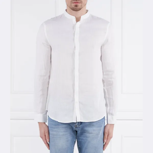 

Льняная рубашка стандартного кроя Armani Exchange, белый