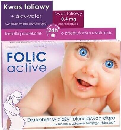 

Folic Active, Добавка , 30 таблеток пролонгированного действия, покрытых оболочкой. Uniphar