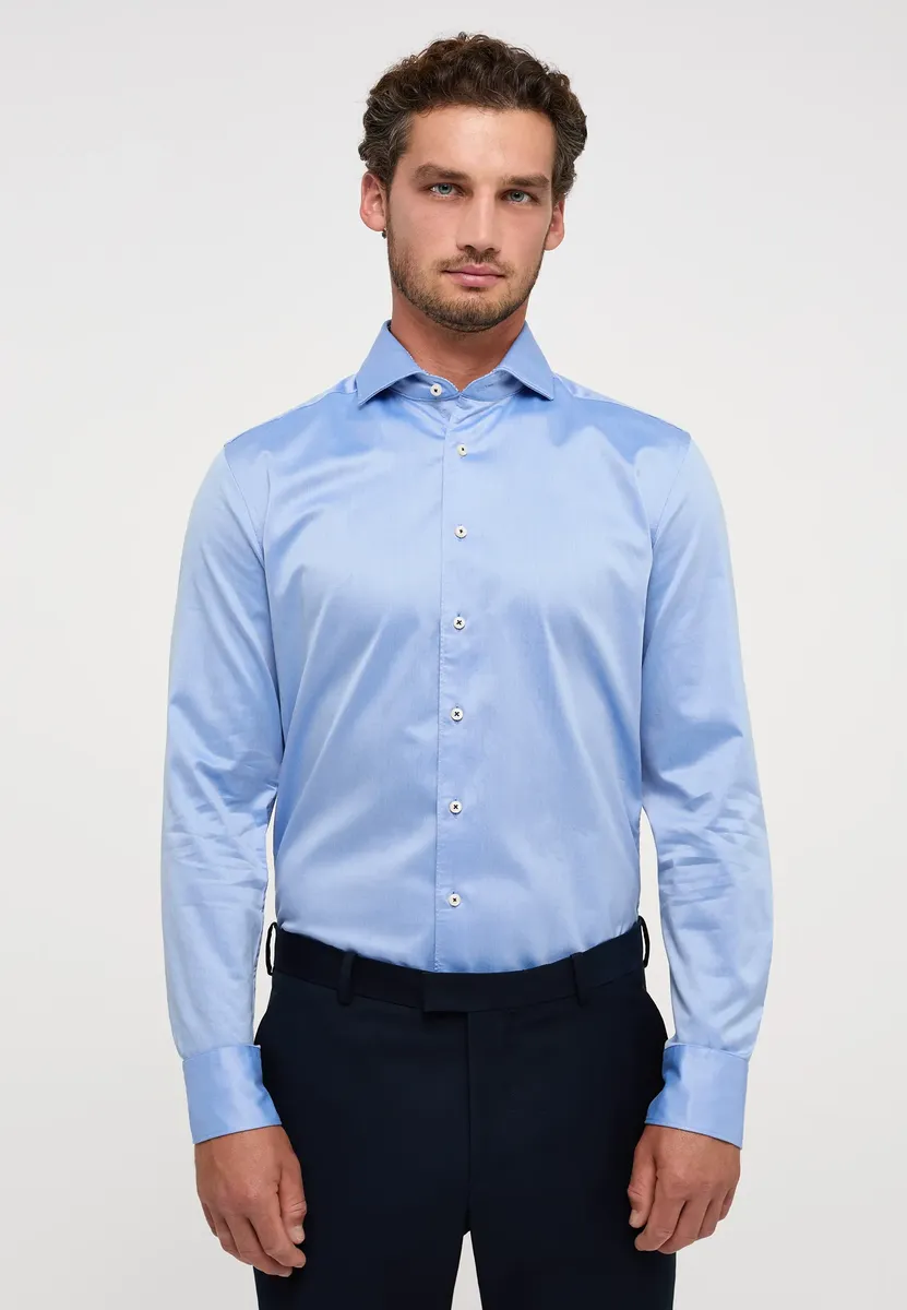 

Рубашка Eterna с длинными рукавами "SLIM FIT", синий