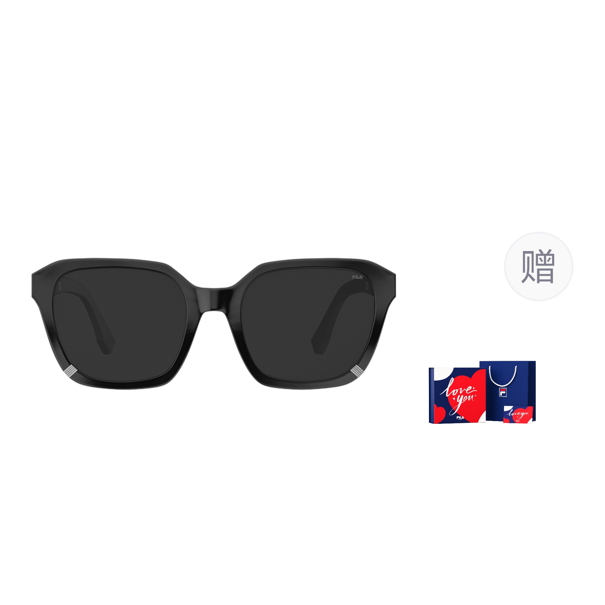 

FILA Пластиковая оправа квадратные солнцезащитные очки унисекс, Piano Black Box Limited Edition