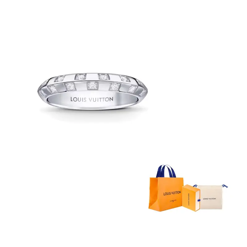 

Кольцо Le Damier De Small из белого золота с бриллиантами LOUIS VUITTON, серебряный