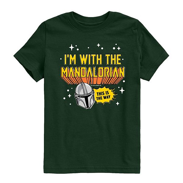 

Футболка с принтом I'm with the Mandalorian для мальчиков 8-20 Star Wars, Forest Green