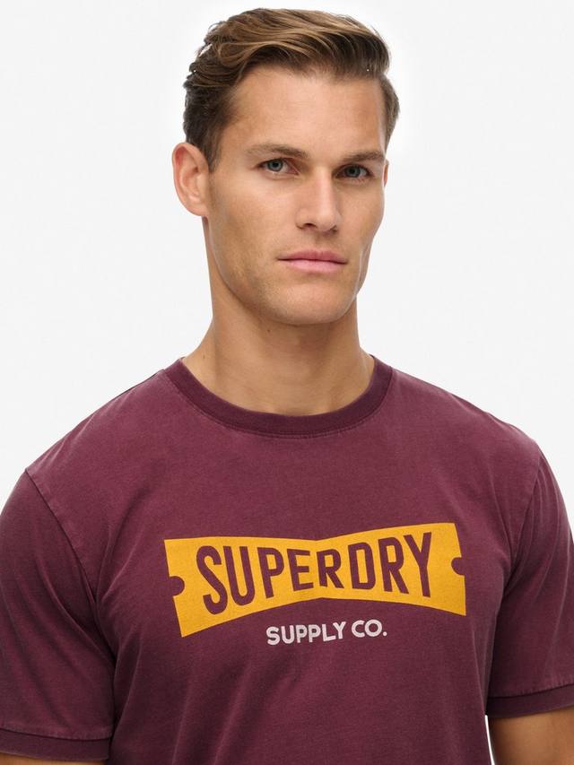Heritage Tab хлопковая футболка свободного кроя с коротким рукавом и принтом Superdry, Port Red — фото 4