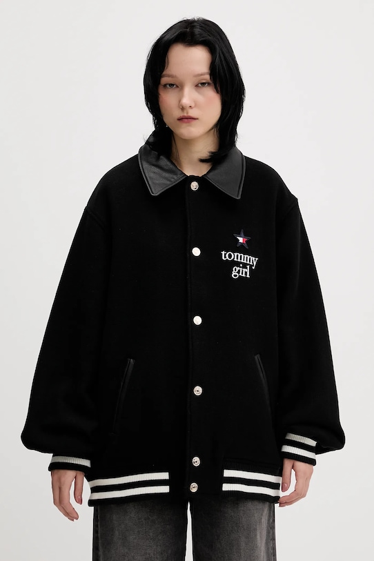 

Куртка из смесовой шерсти Tommy Jeans, черный