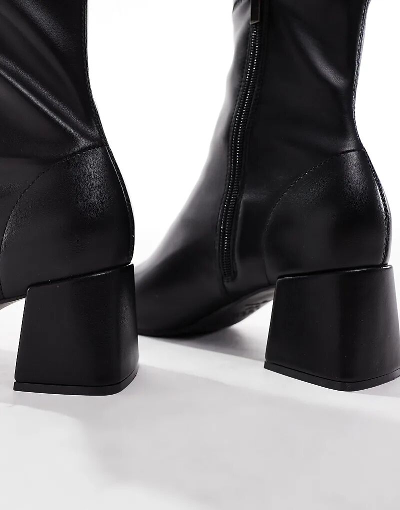Ботильоны New Look из искусственной кожи на каблуке-носке черного цвета — фото 3