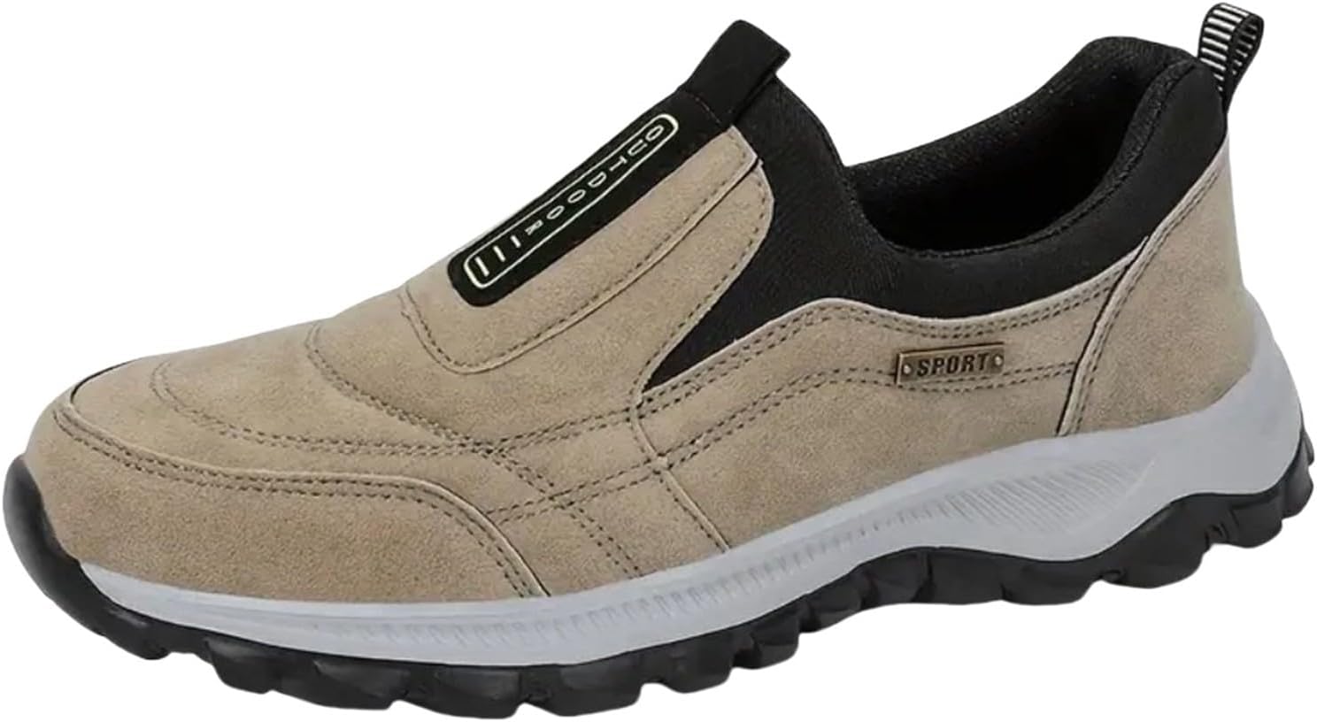 

Ортопедические мужские слипоны, легкие туфли для прогулок на улице и походов, водонепроницаемые кроссовки из канвы с поддержкой свода стопы Generic, бежевый