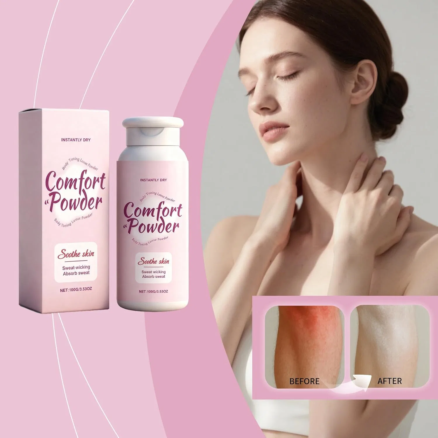 Пудра для тела Comfort Powder с ароматом для интимных зон, 100 г (2 шт.) Generic — фото 2