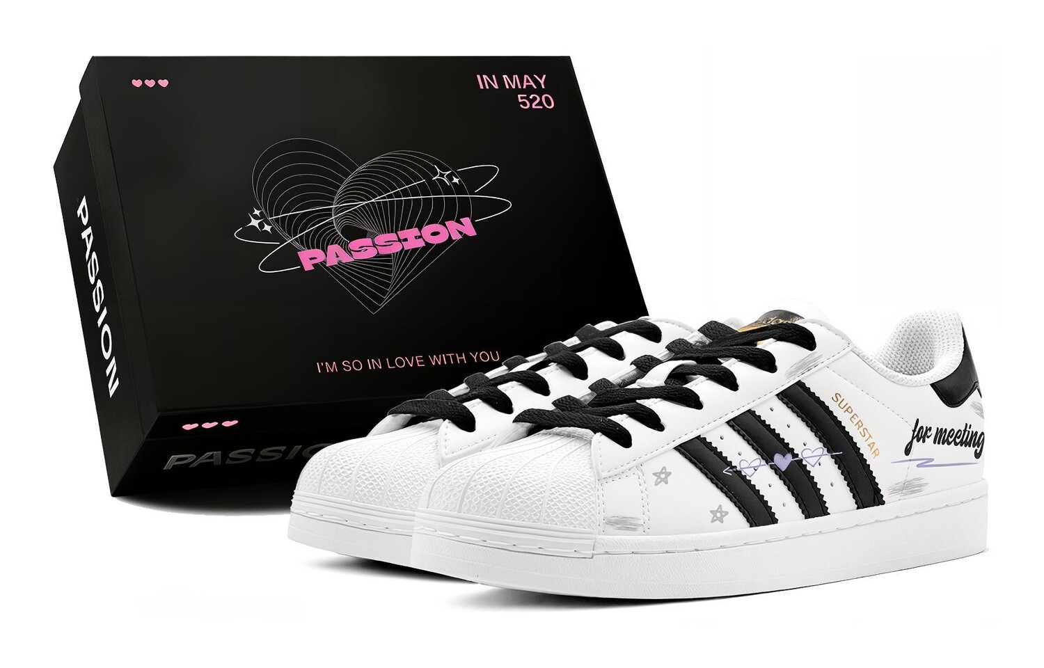 

Кроссовки adidas originals Superstar Skateboarding Shoes Unisex Low-top White, черный