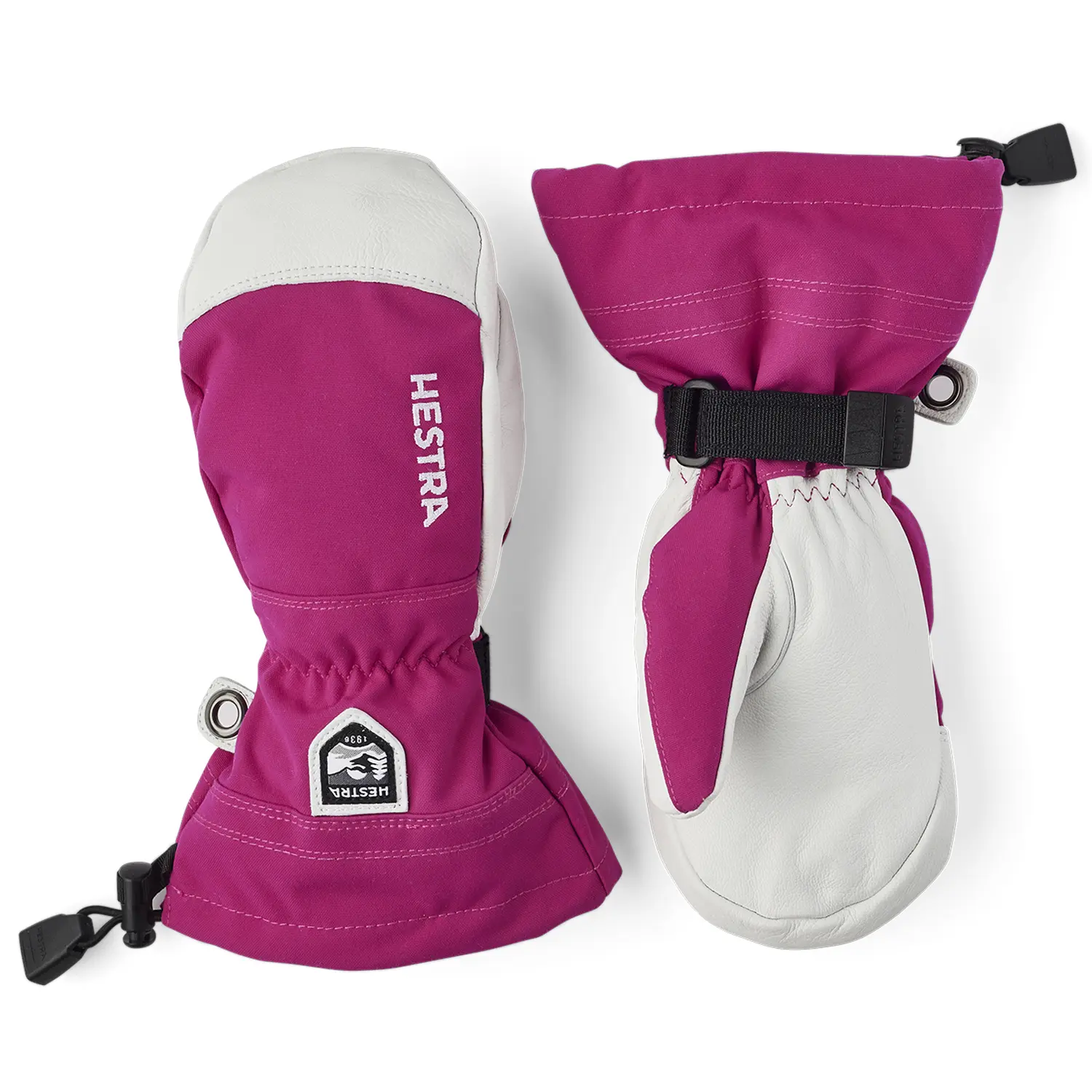 

Рукавицы Hestra Army Leather Heli Ski Jr., фуксия