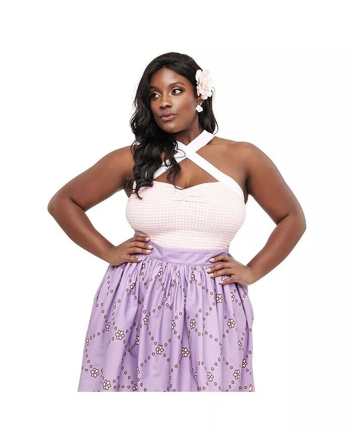 

Топ Porter с лямкой на бретельках больших размеров 1960-х годов Unique Vintage, розовый