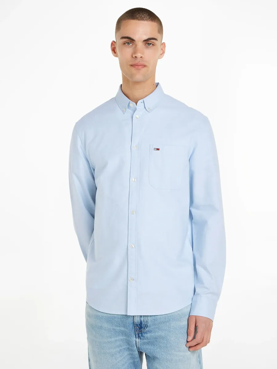 

Рубашка Tommy Jeans с длинными рукавами "TJM REG OXFORD SHIRT", воротник на пуговицах, синий