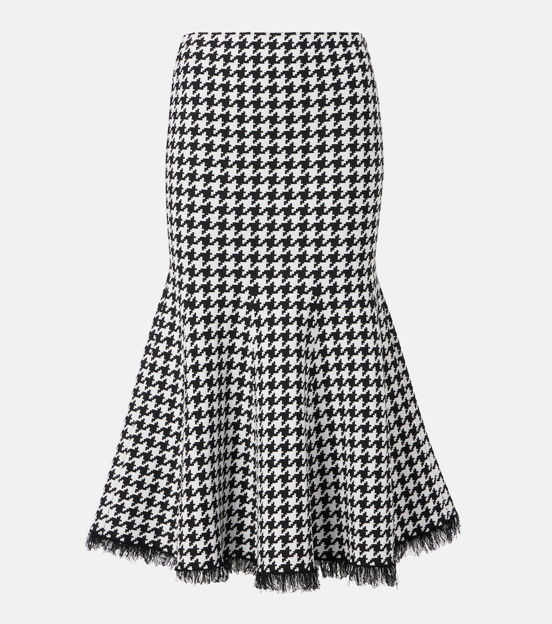 

Юбка миди в гусиную лапку жаккард McQueen, Black/Ivory