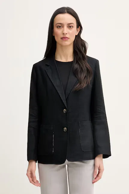 Жакет льняной Tommy Hilfiger, черный