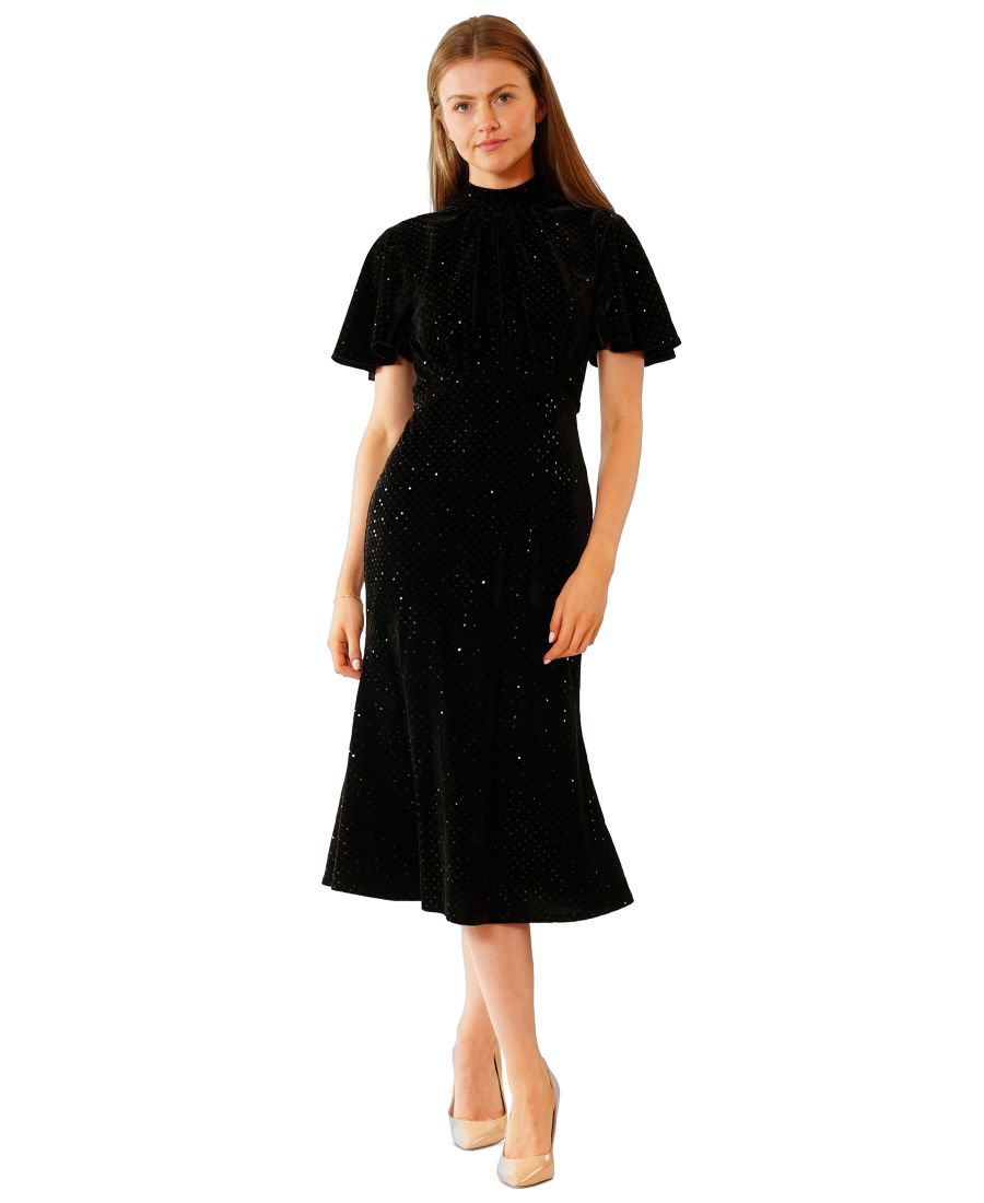 

Женское бархатное платье миди с короткими рукавами julia jordan, Black