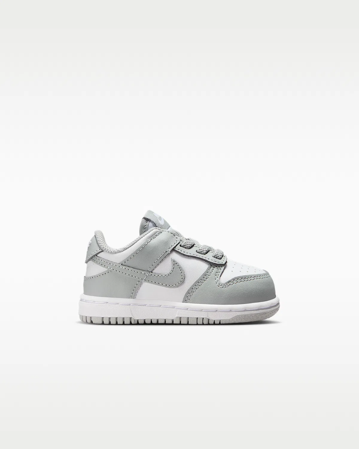 Кроссовки Nike Dunk Low для малышей, White/White/Light Smoke Grey — фото 3