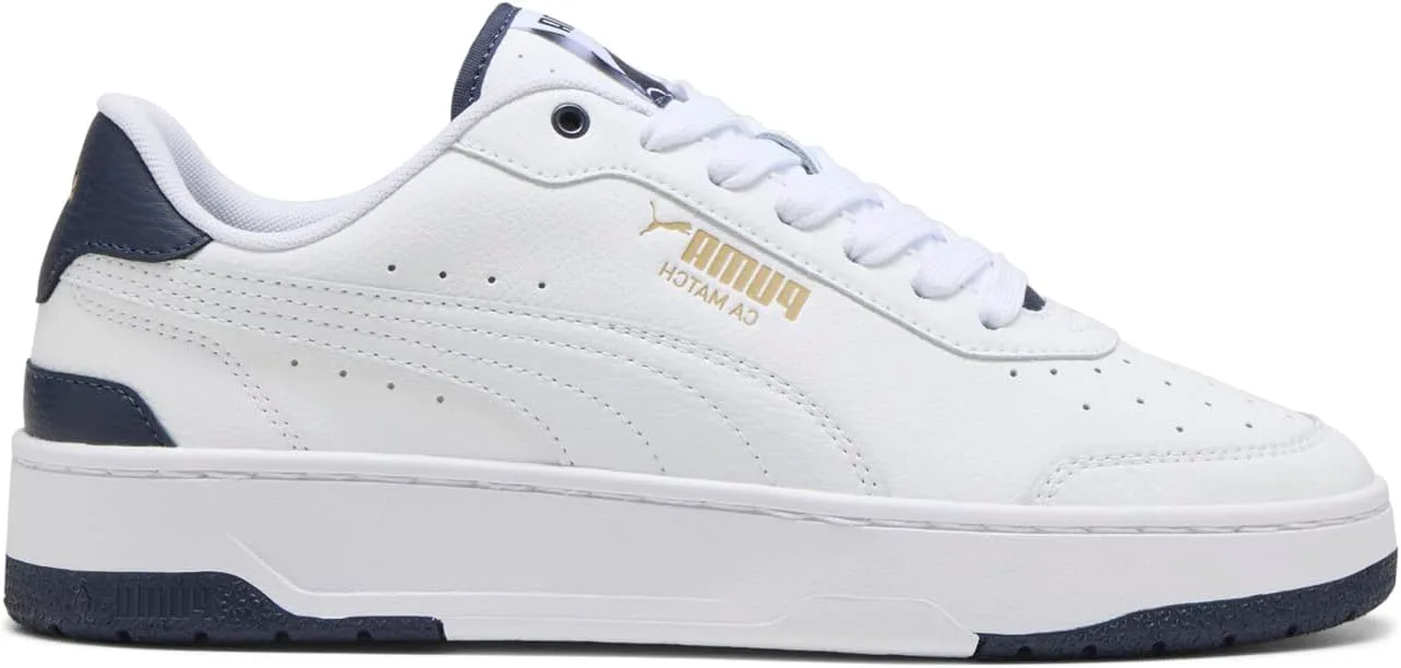 Мужские кроссовки PUMA Ca Match Premium с шнуровкой для повседневной носки - белые, белый/синий — фото 2