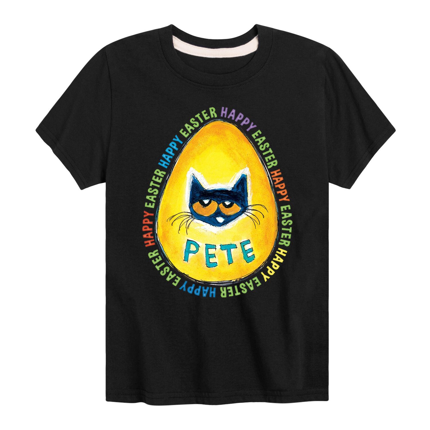 

Футболка с рисунком Good Egg для мальчиков 8–20 лет Pete The Cat Licensed Character, черный