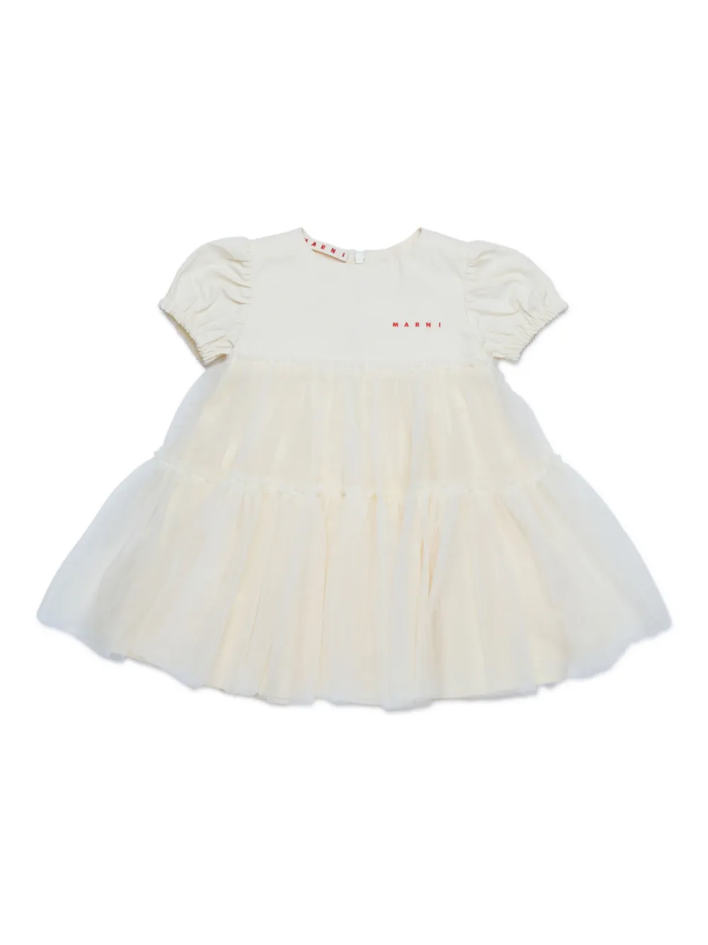 

Платье с вышитым логотипом Marni Kids, белый